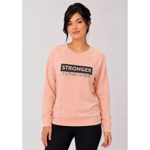 Peloton Unwind Pullover Crewneck Sweatshirt Graphic Tee Pink S